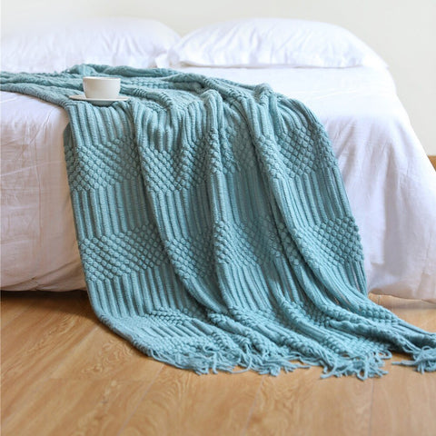 Solid Sofa Knitted Blanket for Cozy Comfort