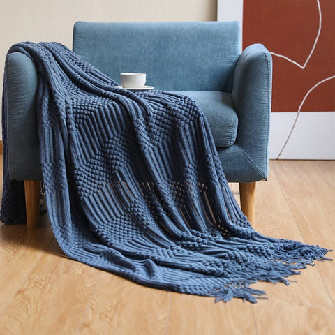 Solid Sofa Knitted Blanket for Cozy Comfort