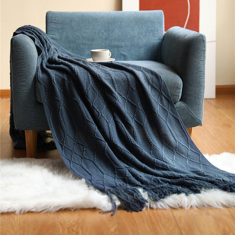 Solid Sofa Knitted Blanket for Cozy Comfort