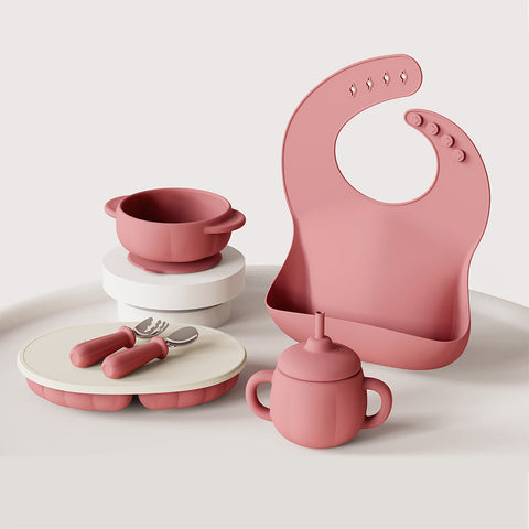 Silicone Pumpkin Feeding Set – 6 Pc Baby Weaning Kit