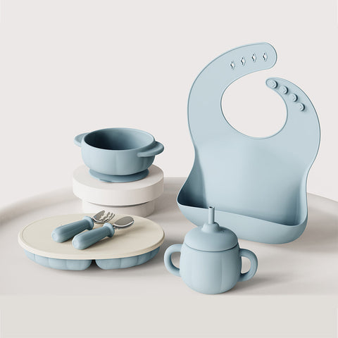 Silicone Pumpkin Feeding Set – 6 Pc Baby Weaning Kit