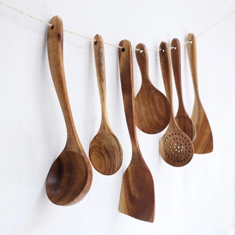 Teak Wood Kitchen Utensil Set | Taavita